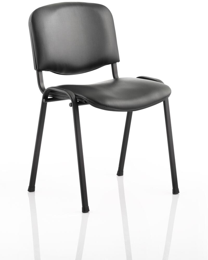 dynamic iso black frame stacking conference chair vinyl finish with
